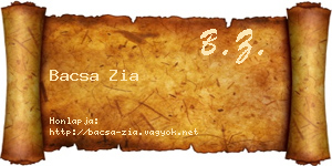 Bacsa Zia névjegykártya
